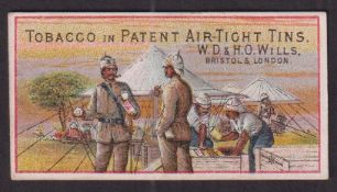 Cigarette card, Wills, Advertisement Card, Soldiers with Tents (gd) (1)