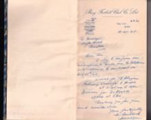 Bury FC, a carbonated letter ledger 1945/46 containing 5 copy letters signed by Manager Norman