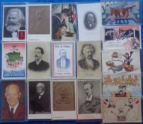 Postcards, Political, a mostly foreign political mix of approx. 30 cards, with comic/cartoons by