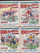 Trade issue, Topical Times, set of 4 miniature albums, featuring 100 Football Stars of 1930, Parts