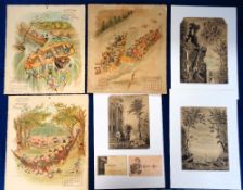 Art, Palmer Cox, Canadian Artist & Illustrator, a collection of three original hand signed signed