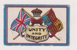 Trade card, Lyceum Pictures Ltd, War Posters, type card, 'Unity & Integrity' (slight marked, fair/