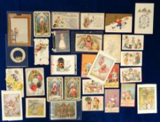 Ephemera, a collection of 50+ late 19th to early 20thC items to include greetings cards, Liebig