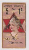Cigarette card, Harris, Star Girls, type card, horizontal back, 'Super Navy Cut', ref. H30,