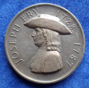 Trade issue, Fry's, Bicentennial Medal, 1728-1928 in original fitted box (medal vg, box slightly