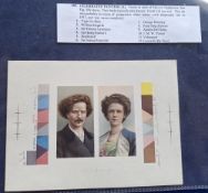 Cigarette cards, Wills Celebrated Painters, plain back printers proof, 2 cards. This set was