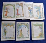 Trade cards, France, Goupil, Oranges Around the World, Menu cards (set 12 cards) (a few cards with