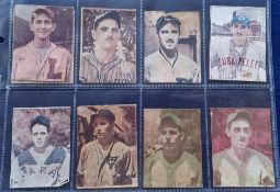Trade cards, Baseball, South American issue Montiel, Base Ball Amateur 1943, 9 cards (1 is