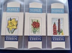 Cigarette cards, Mauritius, Soiree Cigarettes, Flowers (set 48 cards), complete uncut sliders format