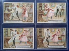 Trade cards, Liebig S318 Pierrot Taught a Lesson (set 6 cards) French language (fair/gd)