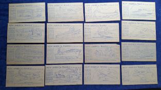 Trade cards, USA, Nabisco G Size, How America Travels, 16 cards (1 card with corner damage, rest