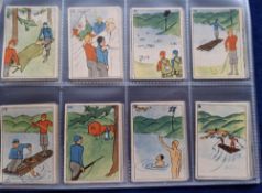 Cigarette cards, Norway, M Glott, Adventures of Odd & Kare (set 42 cards) (1 card no.6 heavy stain