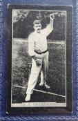 Cigarette card, Smith's, Champions of Sport (Blue Back), type card, J.V. Saunders, Cricketer (gd) (