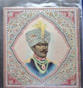Cigarette silks, Carerras Premium Size, Indian Maharajahs (set 4 silks) ('Baroda' mounted on card,