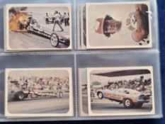 Trade cards, USA, Fleer, Drag Nationals (1972) (63/70, missing nos 4, 12, 14, 17, 21, 64 & 68) (gd)
