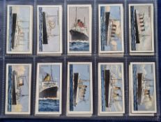 Trade cards, Cadbury's, Famous Steamships, (set, 27 cards) (gen gd)