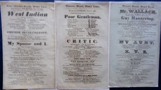 Theatre, 25 playbills for London theatres dating from 1814 - 1830 to comprise Covent Garden (9),