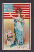 Cigarette card, Cope Bros, Flags, Arms & Types of Nations (Unnumbered), type card 'United States