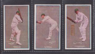 Cigarette cards, Sniders & Abrahams, Cricketers in Action, 3 cards WW Armstrong Vic (slight grubby