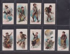 Cigarette cards, USA, Duke's, The Terrors of America, standard size, nine cards, Swimming,