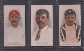 Cigarette cards, Wills, Cricketers 1896, 3 cards Pougher Leicestershire, Briggs Lancashire,