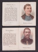 Cigarette cards, USA, Buchner, Defenders & Offenders, 'P' size (Back in black), two cards, Edward