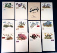 Trade cards, Suchard, Menu Cards, Alpine Flowers, 185mm x 125mm (set, 12 cards) (all unused, gd/vg)
