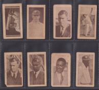 Trade cards, Australia, Smalls Chocolate, West Indian Cricketers, 8 cards, nos 1, 3, 4, 6, 17, 18,