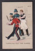 Cigarette card, W.T. Osborne, Naval & Military Phrases (No border), type card, 'Turning Out The