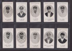 Cigarette cards, Taddy, County Cricketers, Yorkshire (13/15, missing Newstead & Rotherey) (some with