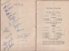 Rugby autographs, dinner menu and brochure from the Somerset, Gloucestershire and Berkshire v