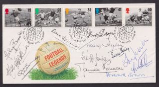 Football autographs, Football Legends, Commemorative cover, date stamped Wembley, 14 May, 1966,