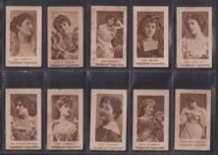 Cigarette cards, Richmond Cavendish Actresses Gravure, backs bottom to top (50 cards plus