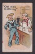 Cigarette card, T.S.S., Nautical Expressions, type card, 'Out in his reckoning' (slight crease,