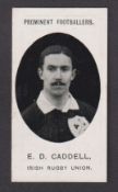 Cigarette card, Taddy, Prominent Footballers, Irish Rugby Union, type card, E.D. Caddell (vg) (1)