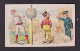 Cigarette card, USA, Duke's, Talk of the Diamond (Baseball), type card, 'X' size, 'Left on Base' (