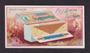 Cigarette card, Smith's, Advertisement card for Regimental Cigarettes, illustrated with cigarette