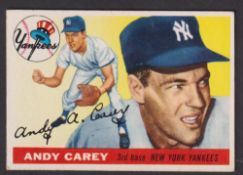 Trade cards, USA, Topps, Baseball Series, type card, Andy Carey, New York Yankees, 1955 (gd) (1)