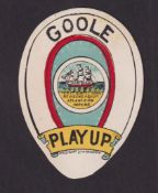 Trade card, W.N. Sharpe, 'Play Up' card, oval shaped card 'Goole, Play Up' (vg) (1)