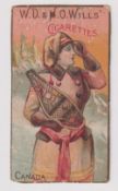 Cigarette card, Wills, National Types, type card, Canada, 63mm x 35mm (slight trim, pin hole, back