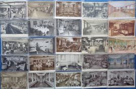 Postcards, Shipping, to include passenger ship interiors (approx 55), RPs printed and artist drawn