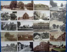 Postcards, a UK mixed topographical selection of approx. 35 cards. RPs include Brook St Benson,