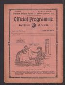Football programme, Tottenham Res v Reading Res 6 Jan 1912, South Eastern League, a large gate-