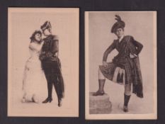Cigarette cards, USA, Banner Tobacco Co, Actors & Actresses, 'L' size, 97mm x 64mm, two cards,