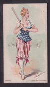 Cigarette card, USA, Geo. F. Young, National Sports - Girls, 'X' size, type card, America - Baseball