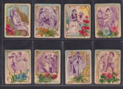 Cigarette cards, South America, Testoni, Chiesa (Argentina), The Language of Flowers, 'M' size,