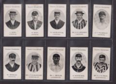 Cigarette cards, Taddy, County Cricketers, 20 cards, Lancashire (6), Leicestershire (4),