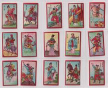 Cigarette cards, China, Anon, two sets of 'K' size cards, both showing Chinese Warriors, both with