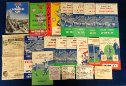 Football programmes etc, mostly relating to the FA Amateur Cup, Cup Final programmes 1950-1959,