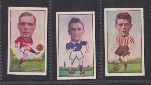Trade cards, Barratt, Football Action Caricatures, 3 cards each with 'Barratt Sweets are Pure'